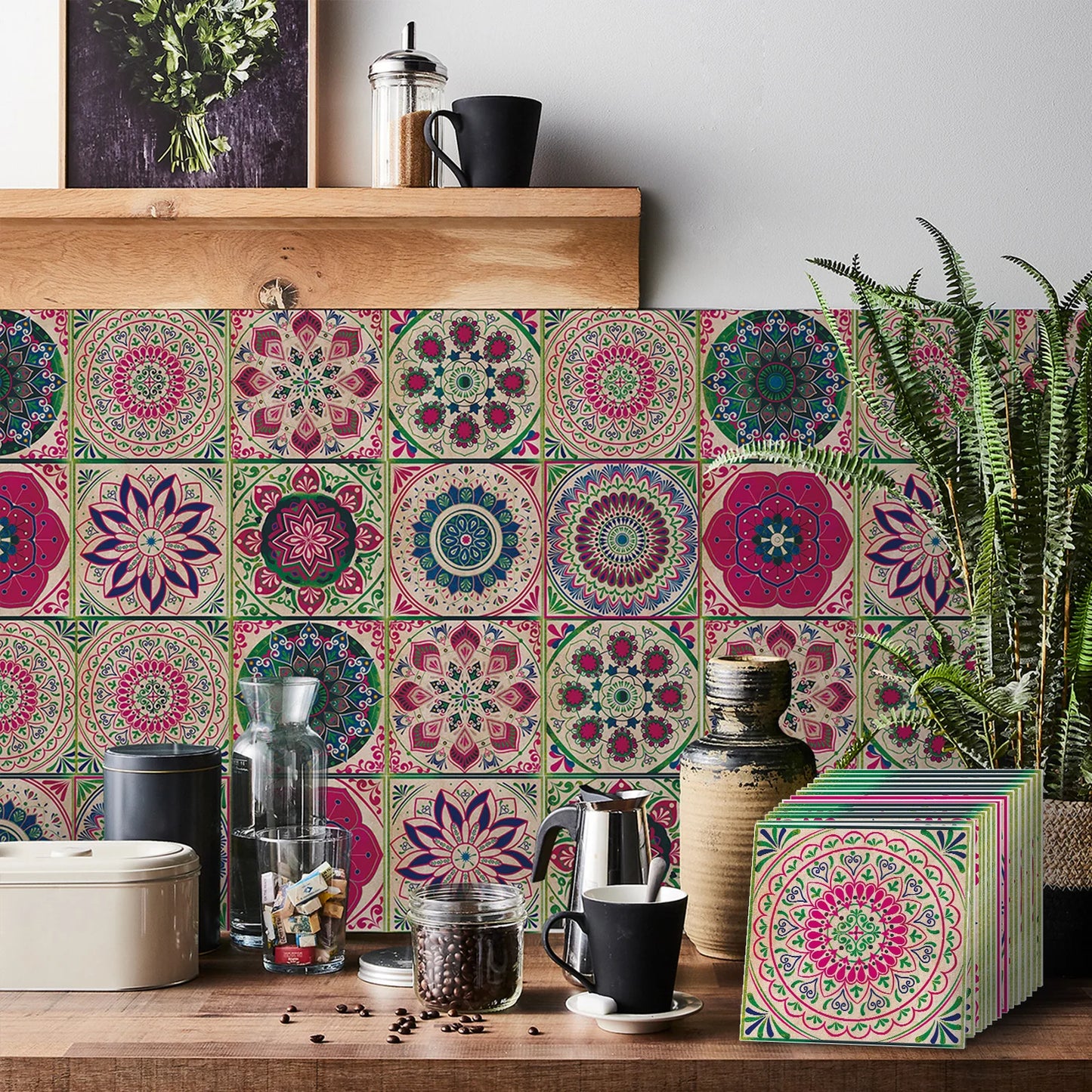 Set of 24 Moroccan Tile Stickers