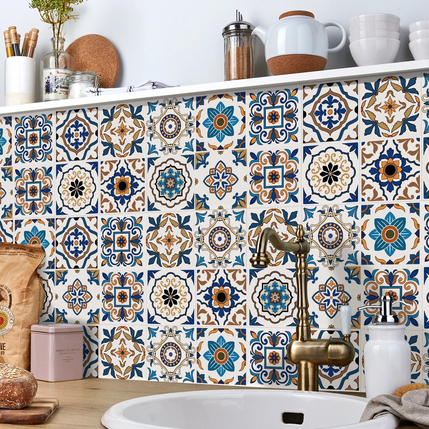 Set of 24 Moroccan Tile Stickers