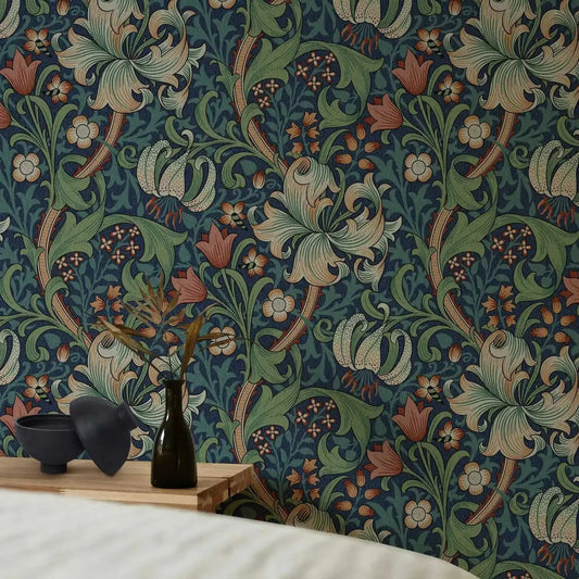 William Morris Lily Vintage Wallpaper