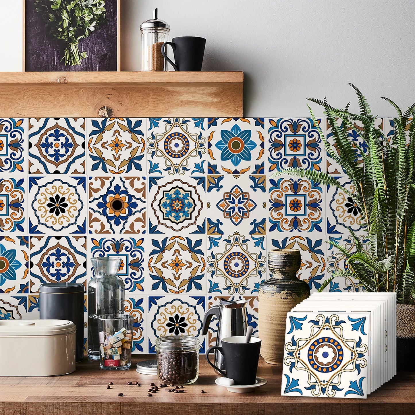 Set of 24 Moroccan Tile Stickers