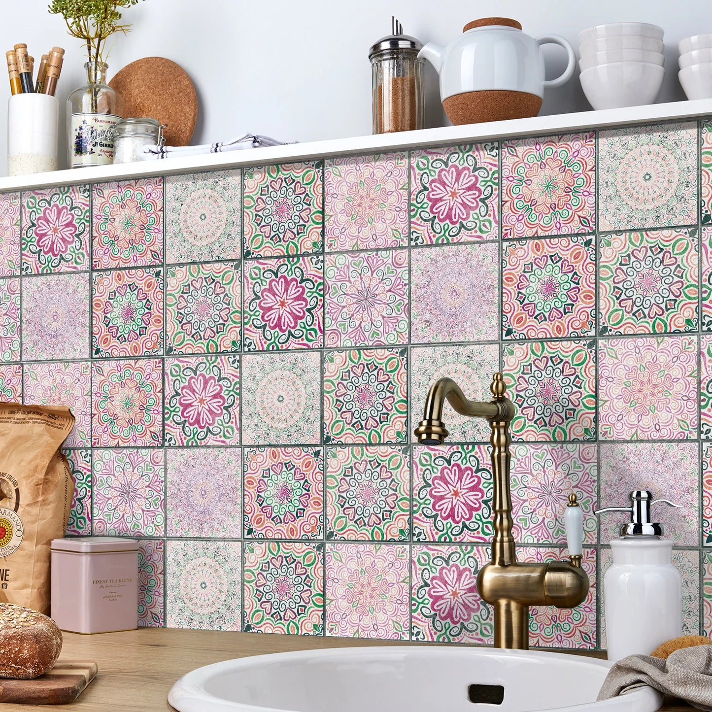 Set of 24 Moroccan Tile Stickers