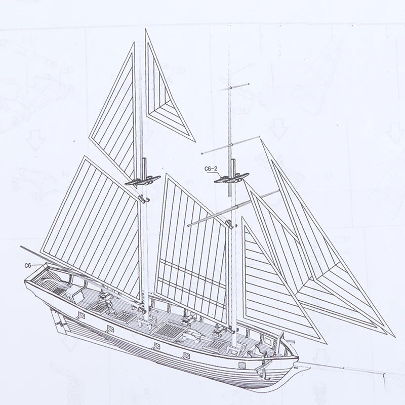 DIY Handmade Wooden Sailboat Ship Kits