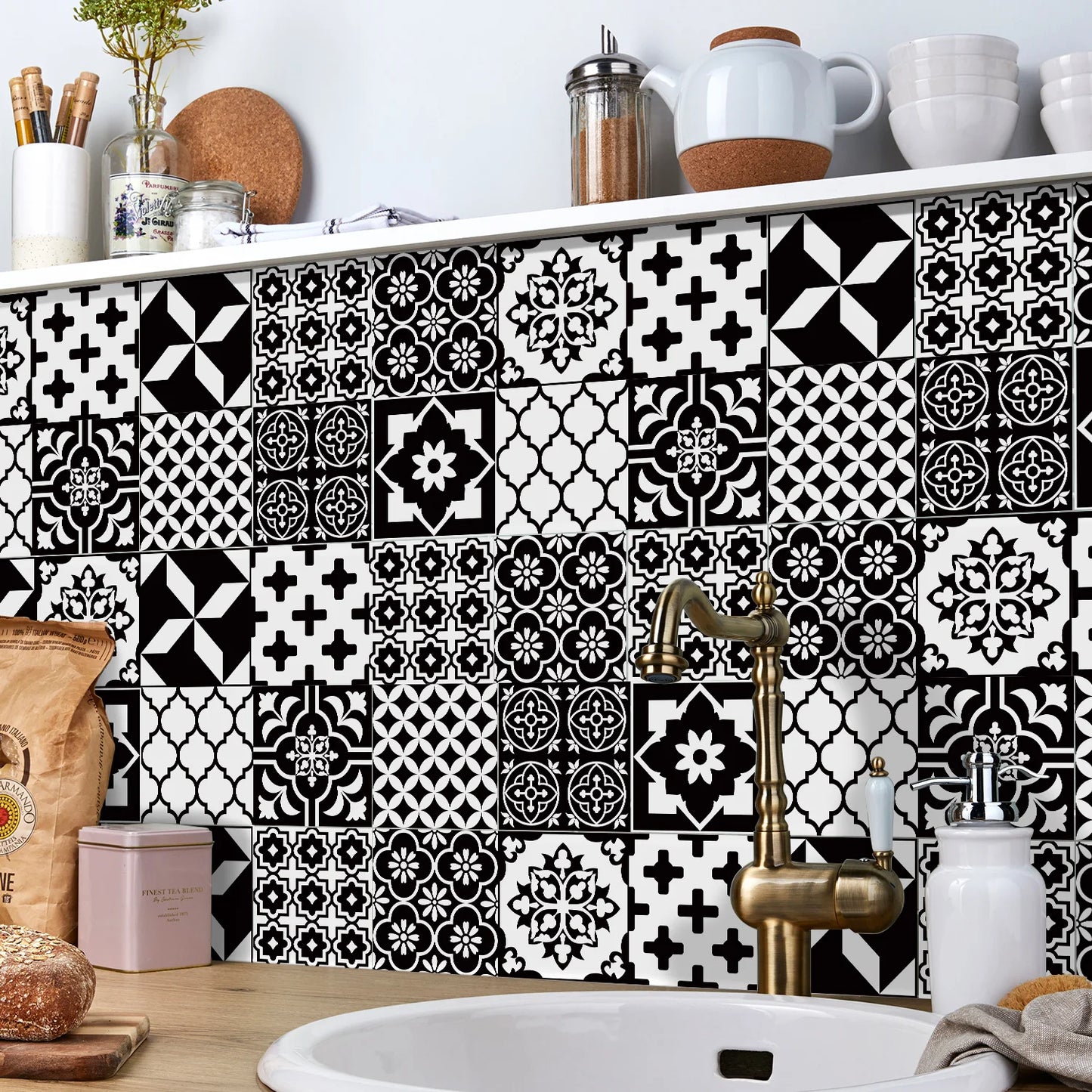Set of 24 Moroccan Tile Stickers