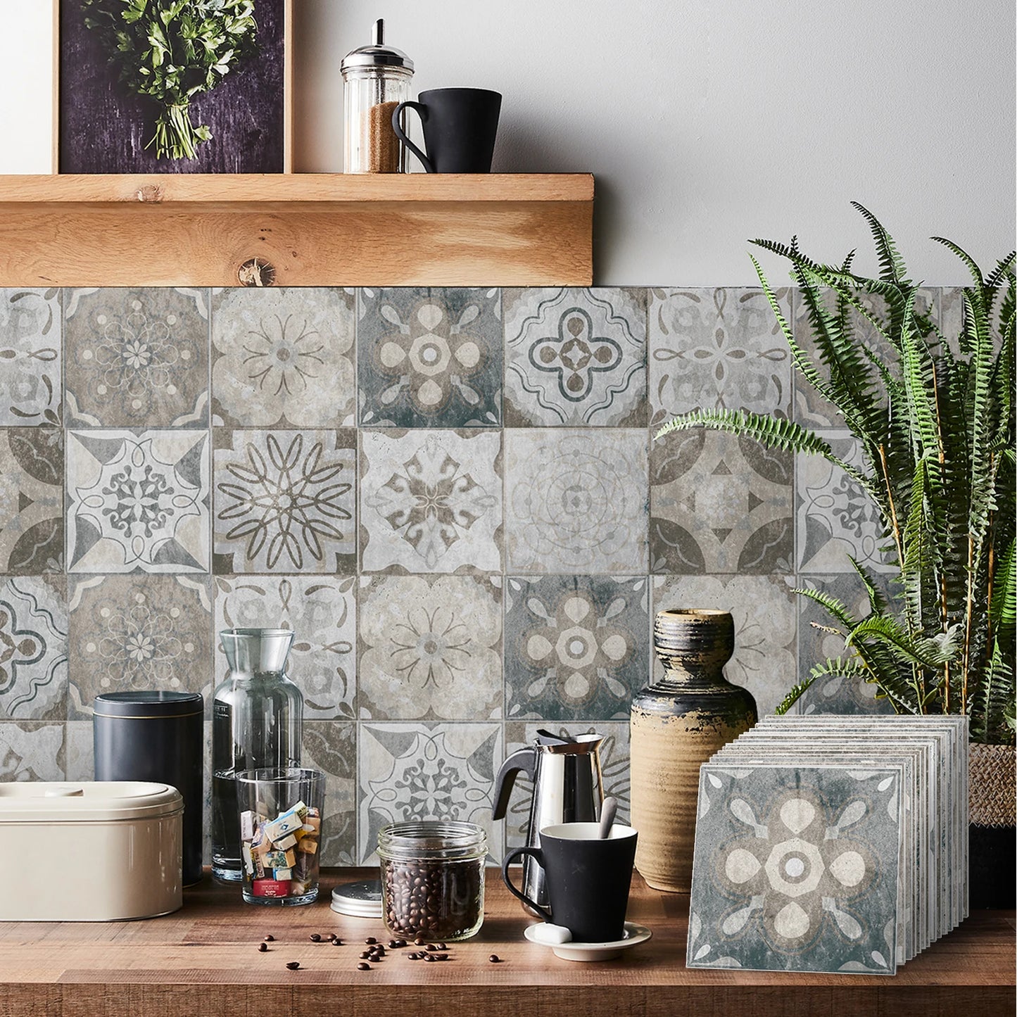 Set of 24 Moroccan Tile Stickers