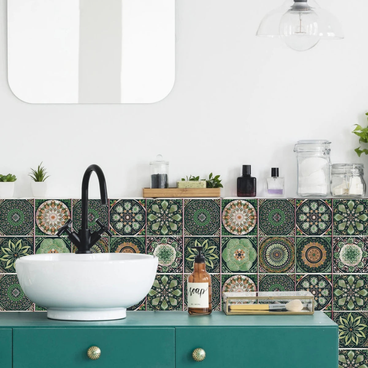 Set of 24 Moroccan Tile Stickers