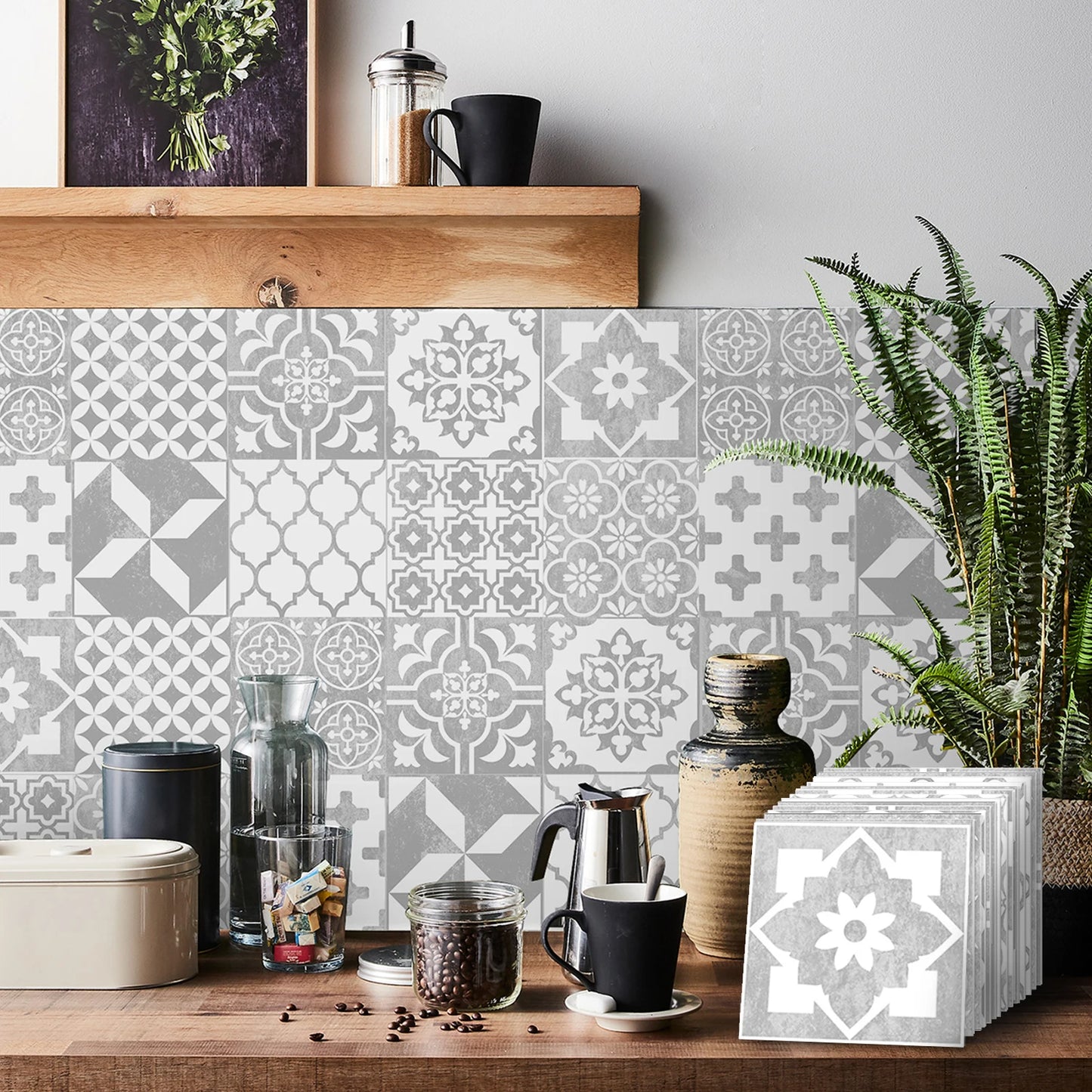 Set of 24 Moroccan Tile Stickers