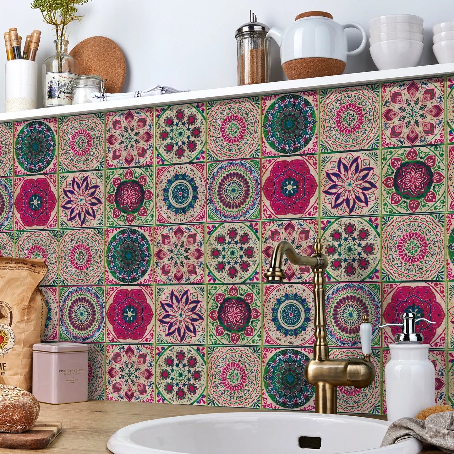 Set of 24 Moroccan Tile Stickers
