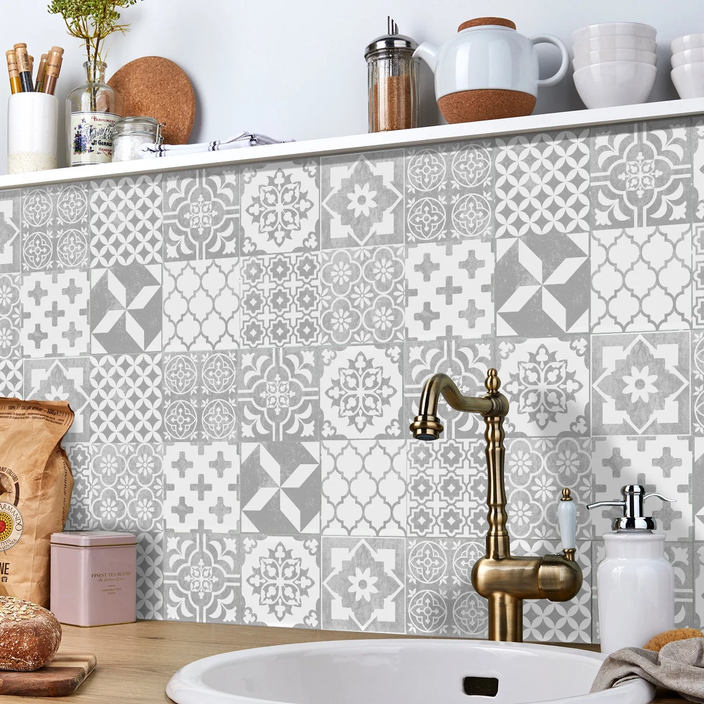 Set of 24 Moroccan Tile Stickers